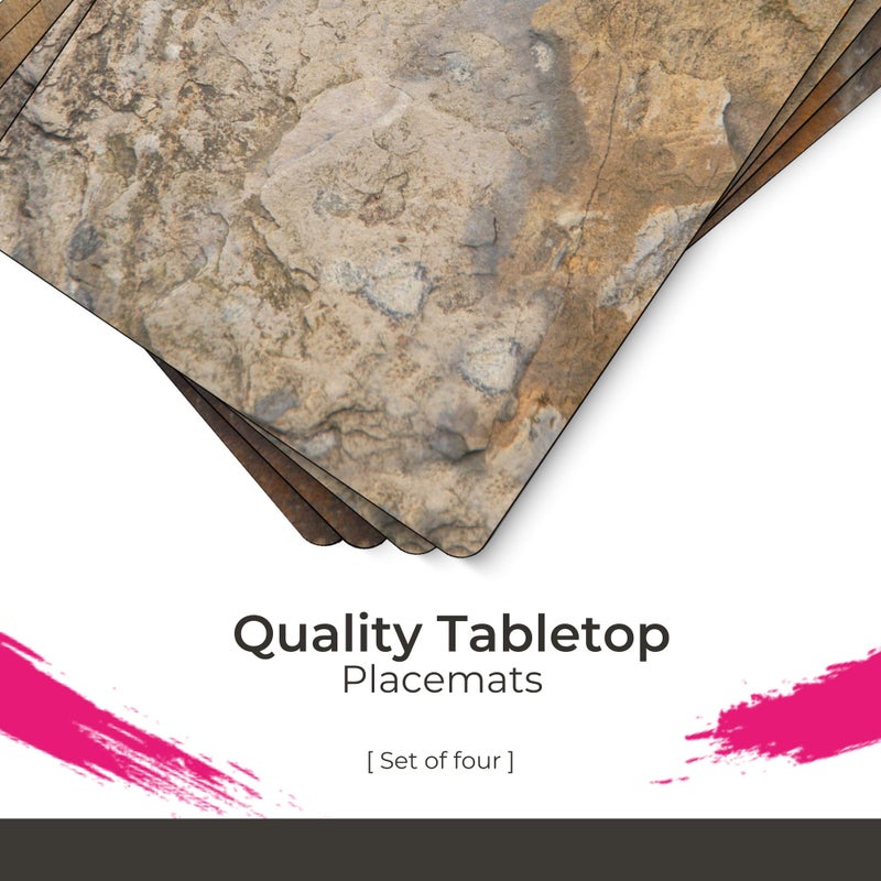Pimpernel Earth Slate Placemats, Set of 4 â€“ (15.7" x 11.7") Rectangular Table Mats with Cork Backing, Heat & Stain Resistant Lacquer Finish, Stylish Dining Room & Kitchen Decorative Protectors - Image 2
